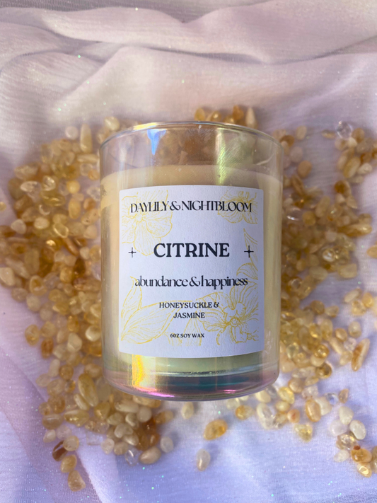 Citrine Crystal Candle Honeysuckle Jasmine