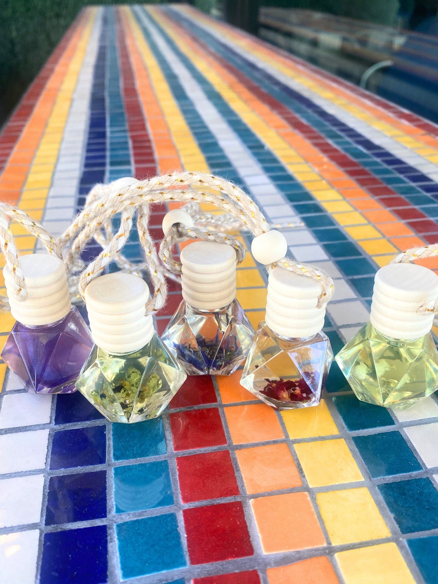 Hanging Diffuser | Honeysuckle Jasmine | Crystal Infused Citrine | Clean Scent | Car Accessory | Gift