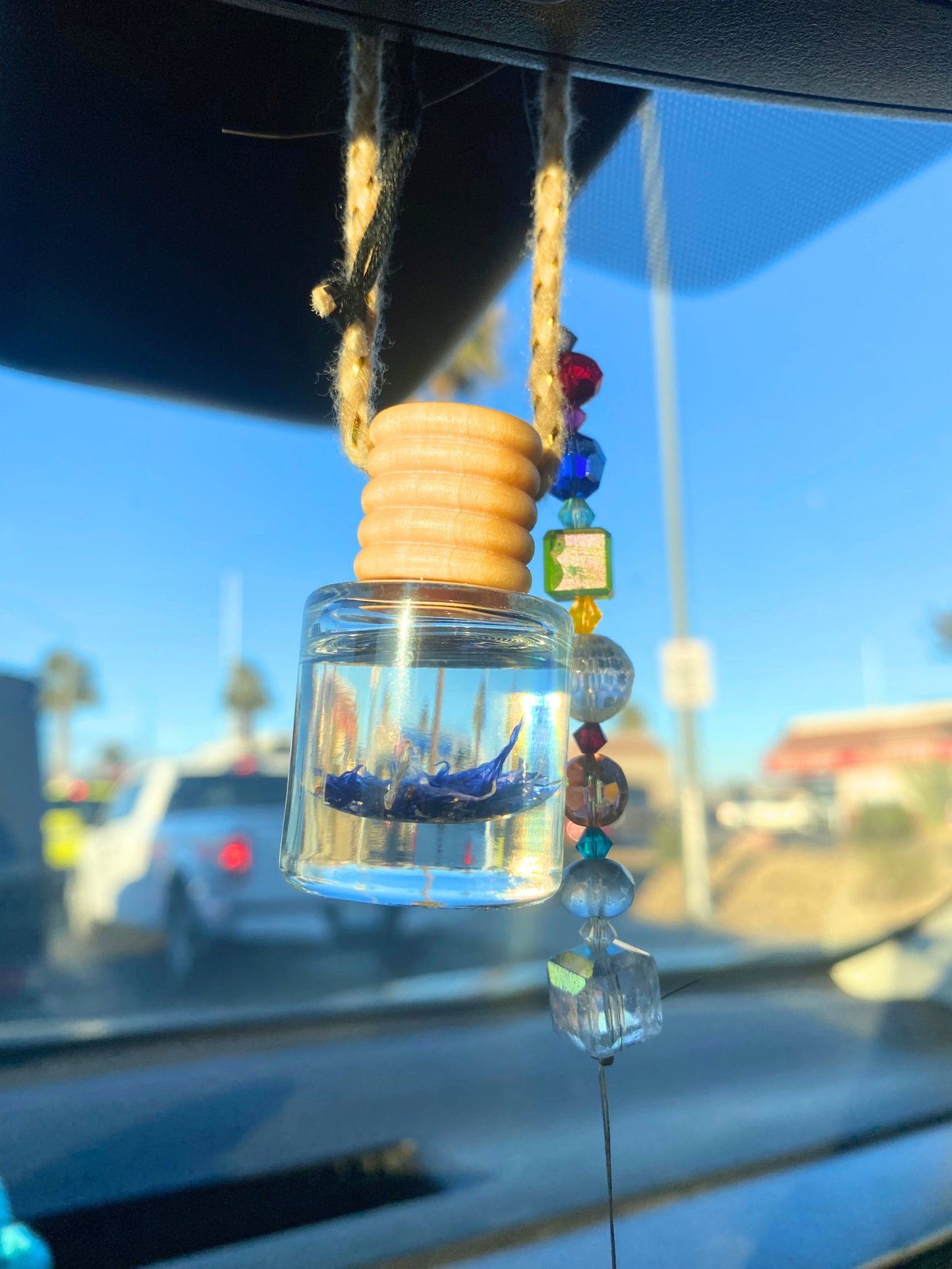 Hanging Diffuser | Honeysuckle Jasmine | Crystal Infused Citrine | Clean Scent | Car Accessory | Gift