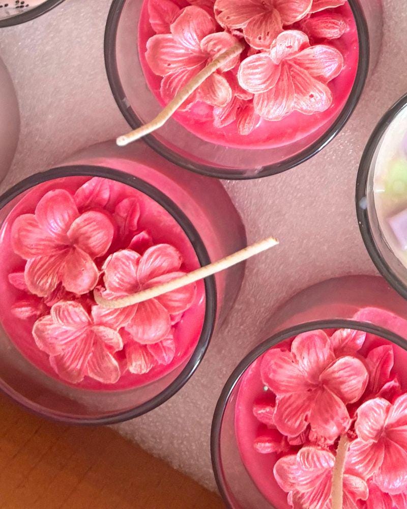 Tropical Fairy Glimmer 3D Soy Wax Candle  Citrus, Sugar & Fruit Handmade colorful artisan 100% handmade pink