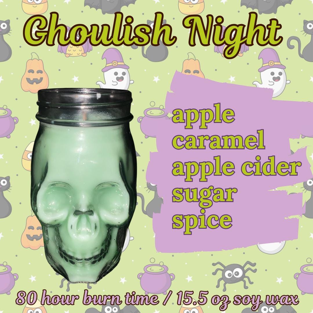 Fall Halloween Skull Mason Jar Candles Festive Cute Macabre