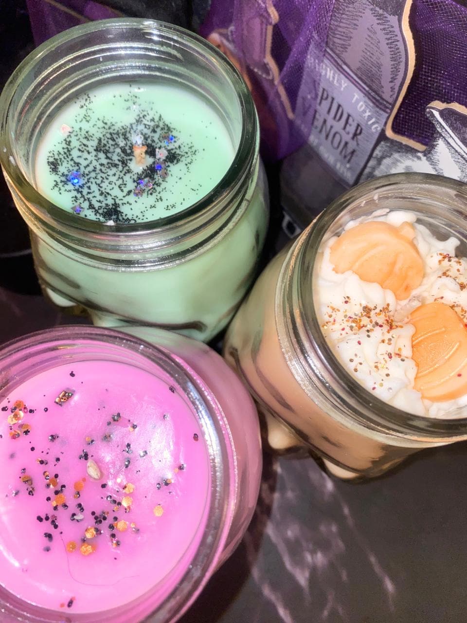 Fall Halloween Skull Mason Jar Candles Festive Cute Macabre